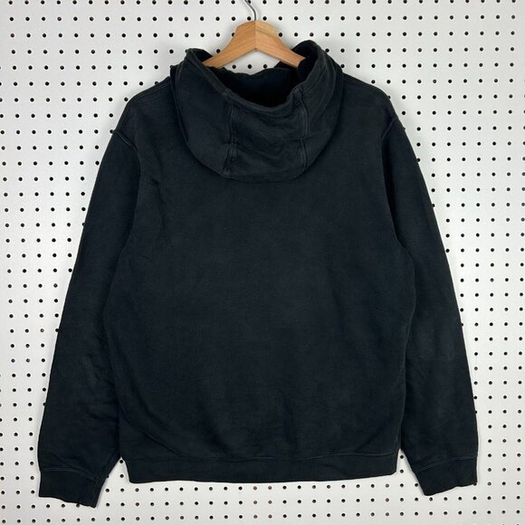 Nike‎ Sportswear NSW Black Hoodie Sweatshirt Size Medium Swoosh Logo Y2K Goth - Picture 4 of 6